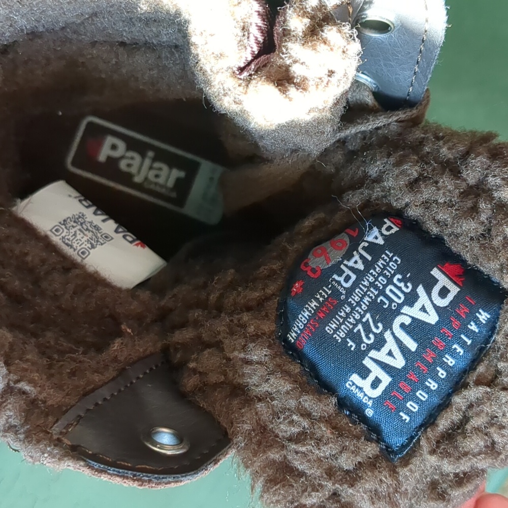 Pajar Trooper Fleece-Lined Waterproof Canada Leather Boots Size 8 - Picture 9 of 13